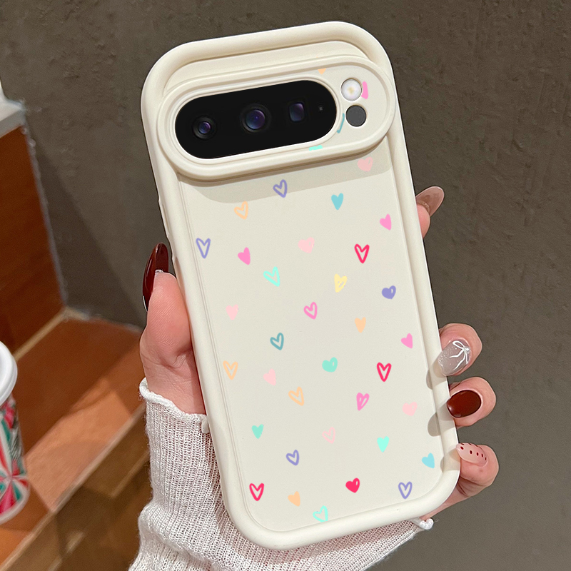 Google Pixel 9 - Kolorowe, miękkie etui z motywem małych